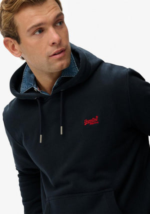 Superdry Essential Embroidered Logo Hoodie, Eclipse Navy