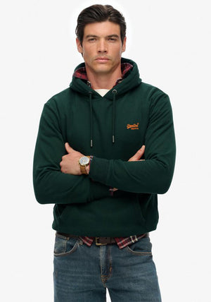 Superdry Essential Embroidered Logo Hoodie, Enamel Green