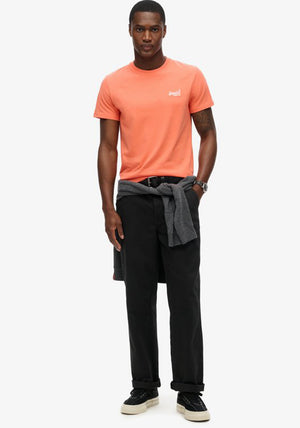 Superdry Essential Logo Embroidered T-Shirt, Sunburst Coral