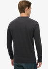 Superdry Essential Grandad Collar Top, Dark Charcoal Grey