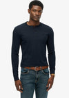 Superdry Essential Grandad Collar Top, Eclipse Navy