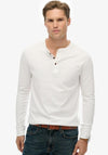 Superdry Essential Grandad Collar Top, Optic White