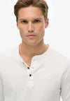 Superdry Essential Grandad Collar Top, Optic White