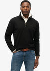 Superdry Essential Logo Half Zip Henley Sweatshirt, Black