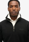Superdry Essential Logo Half Zip Henley Sweatshirt, Black