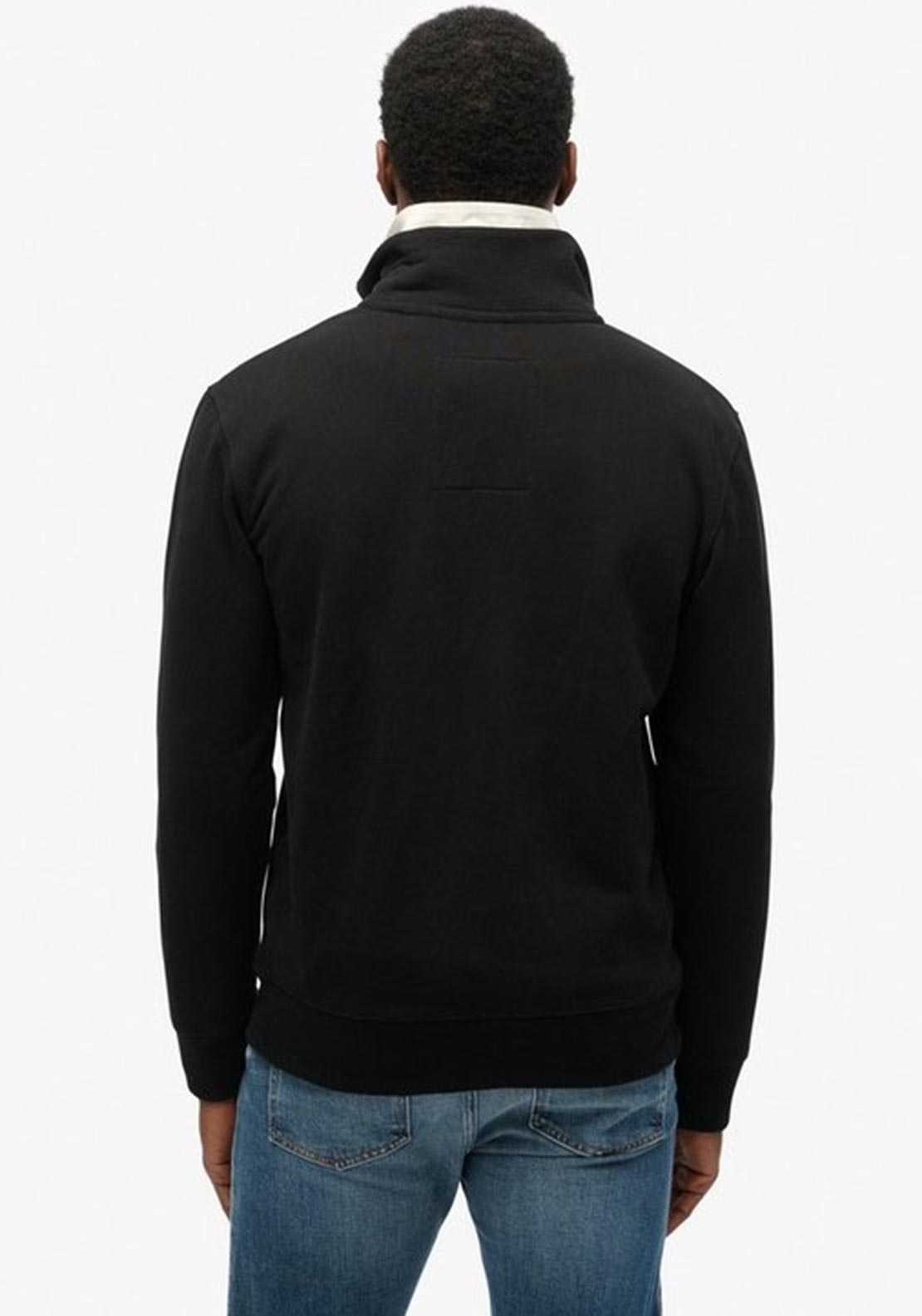 Superdry Essential Logo Half Zip Henley Sweatshirt, Black