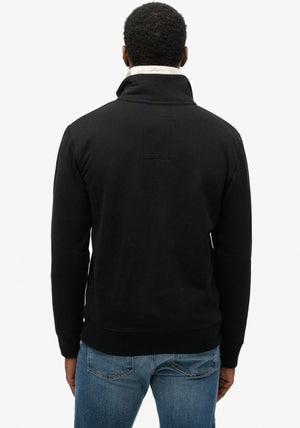 Superdry Essential Logo Half Zip Henley Sweatshirt, Black