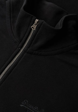 Superdry Essential Logo Half Zip Henley Sweatshirt, Black
