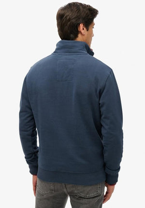 Superdry Essential Logo Half Zip Henley Sweatshirt, Lauren Navy
