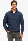 Superdry Essential Half Zip Logo Henley Sweatshirt, Navy