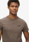 Superdry Essential Logo Embroidered T-Shirt, Nutmeg Brown Marl