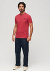 Superdry Essential Logo Embroidered T-Shirt, Cranberry Crush Red