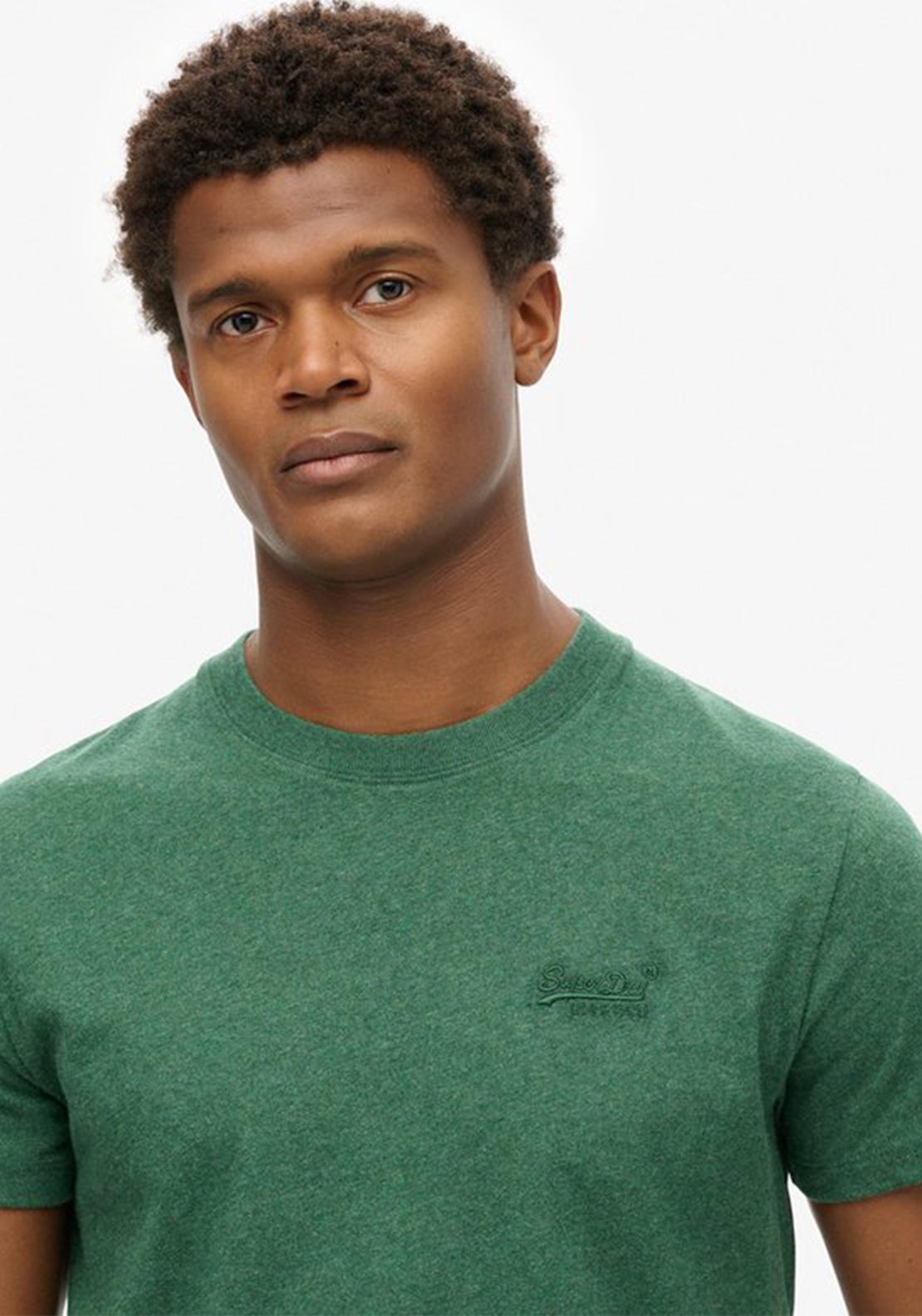 Superdry Essential Logo Embroidered T-Shirt, Green Marl