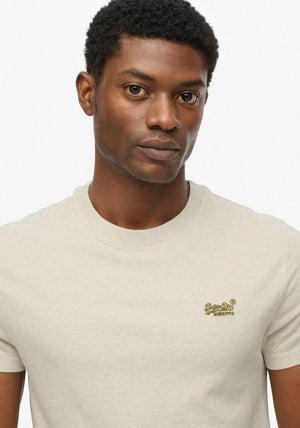 Superdry Essential Logo Embroidered T-Shirt, Straw Grey Marl