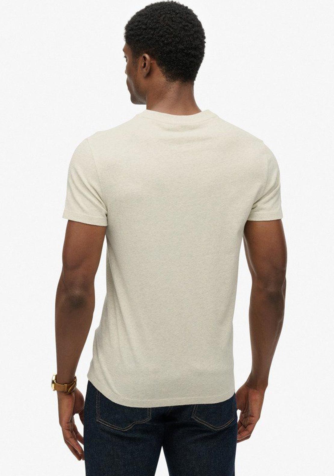 Superdry Essential Logo Embroidered T-Shirt, Straw Grey Marl