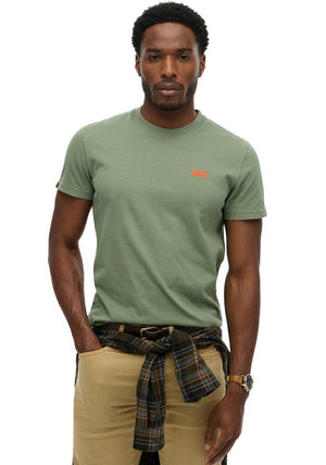 Superdry Essential Logo Embroidered T-Shirt, Khaki Green
