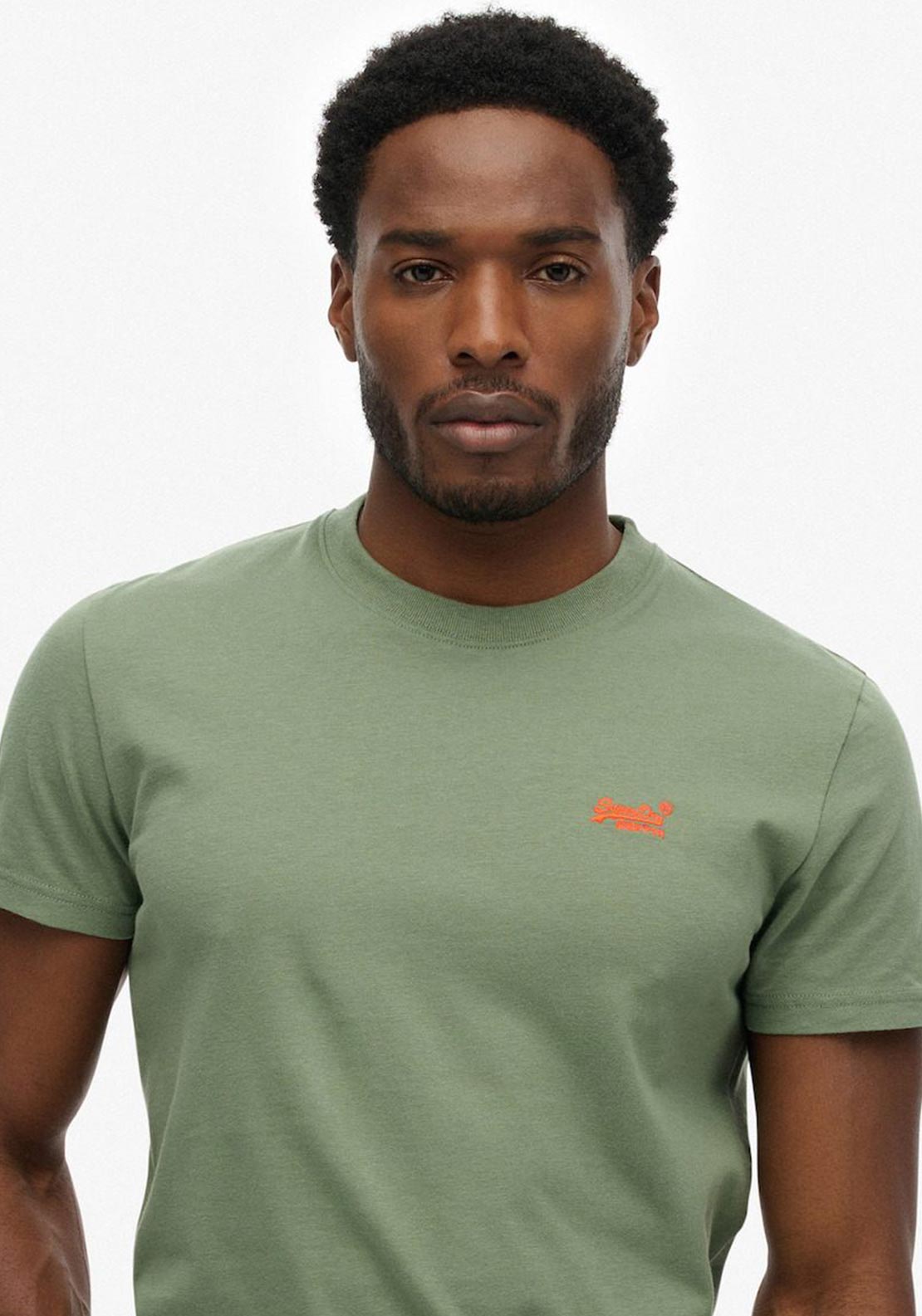 Superdry Essential Logo Embroidered T-Shirt, Khaki Green