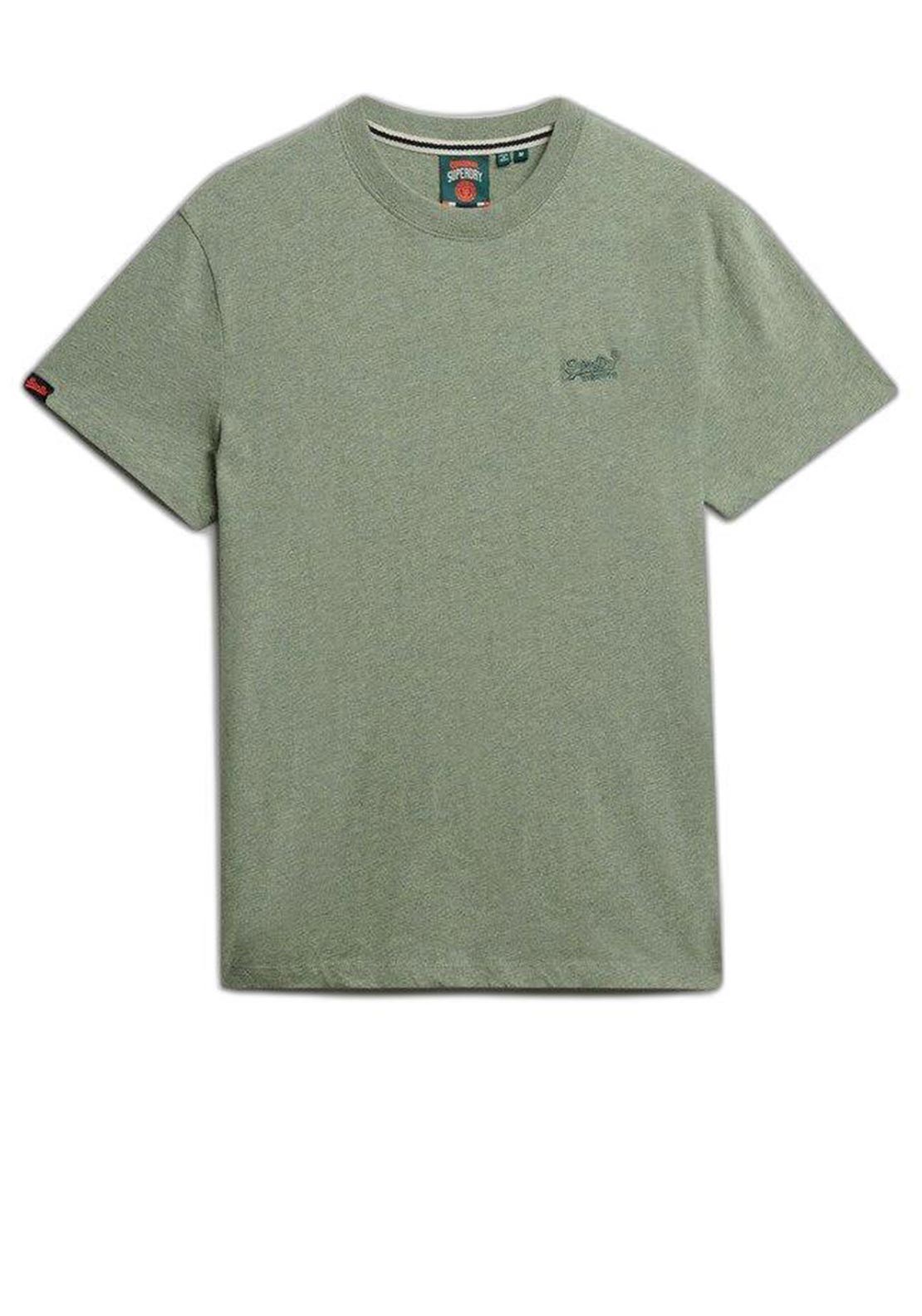 Superdry Essential Logo Embroidered T-Shirt, Sage Green Marl