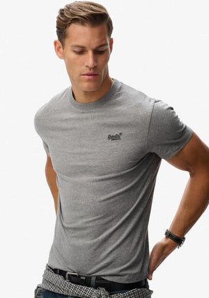Superdry Essential Logo Embroidered T-Shirt, Sleet Grey Marl