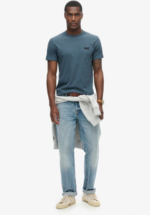Superdry Essential Logo Embroidered T-Shirt, Blue Grit