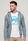 Superdry Essential Logo Full Zip Hoodie, Citadel Blue