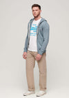 Superdry Essential Logo Full Zip Hoodie, Citadel Blue