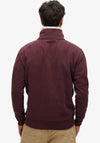 Superdry Essential Logo Henley Quarter Zip Sweatshirt, Rich Deep Burgundy