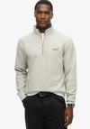 Superdry Essential Logo Henley Quarter Zip Sweatshirt, Varsity Grey