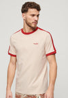 Superdry Essential Logo Retro T-Shirt, Oatmeal & Chilli Pepper Red