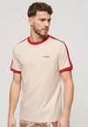 Superdry Essential Logo Retro T-Shirt, Oatmeal & Chilli Pepper Red