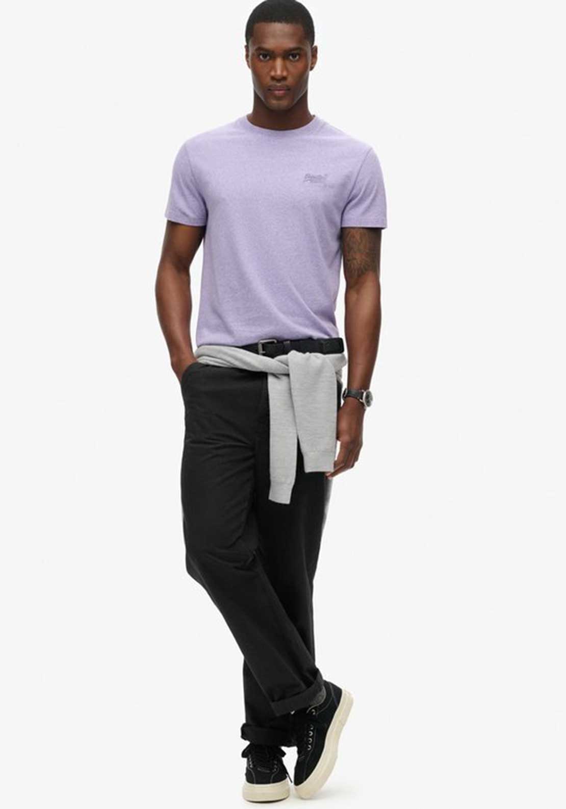 Superdry Essential Embroidered Logo T-Shirt, Iris Purple Marl