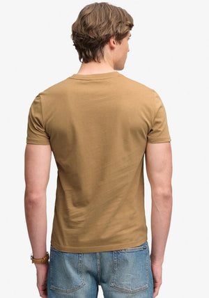 Superdry Essential Serif Logo Embroidered T-Shirt, Beige