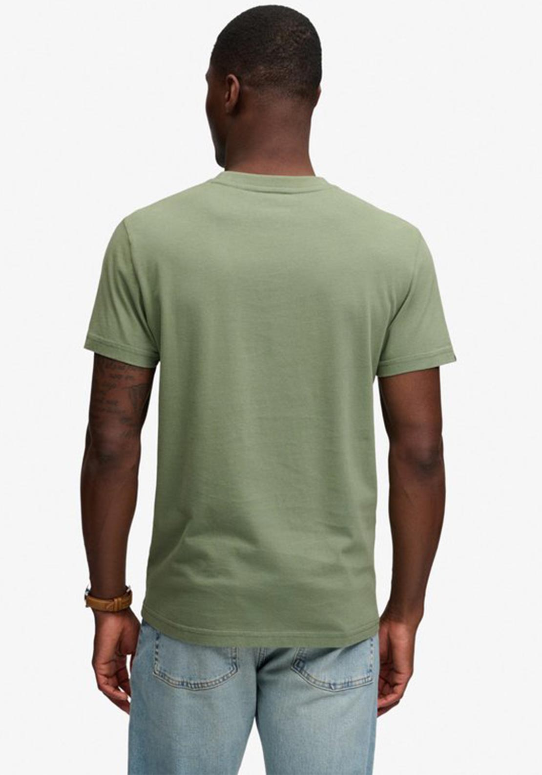 Superdry Essential Serif Logo Embroidered T-Shirt, Green