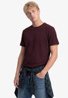 Superdry Essential Serif Logo Embroidered T-Shirt, Wine Marl