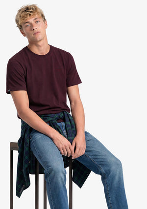Superdry Essential Serif Logo Embroidered T-Shirt, Wine Marl