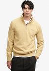 Superdry Essential Serif Logo Half Zip Sweatshirt, Beige Marl