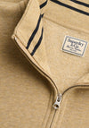 Superdry Essential Serif Logo Half Zip Sweatshirt, Beige Marl