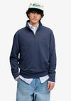 Superdry Essential Serif Logo Half Zip Sweatshirt, Blue