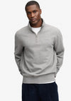 Superdry Essential Serif Logo Half Zip Sweatshirt, Grey Marl
