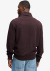 Superdry Essential Serif Logo Half Zip Sweatshirt, Wine Marl