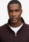 Superdry Essential Serif Logo Half Zip Sweatshirt, Wine Marl