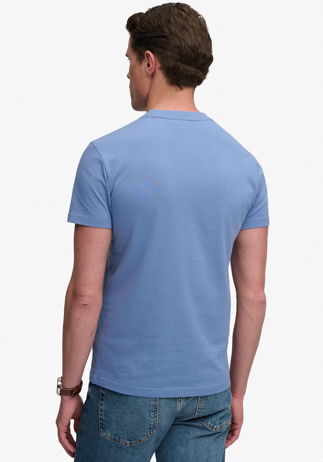 Superdry Essential Stacked Logo Embroidered T-Shirt, Colony Blue
