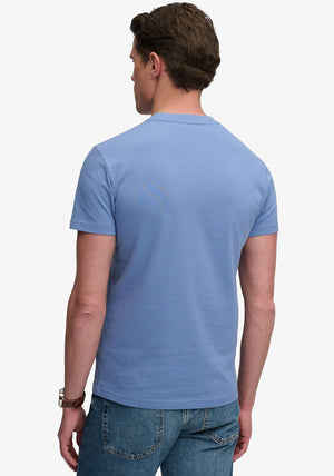 Superdry Essential Stacked Logo Embroidered T-Shirt, Colony Blue