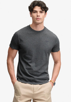 Superdry Essential Stacked Logo Embroidered T-Shirt, Stone Grey