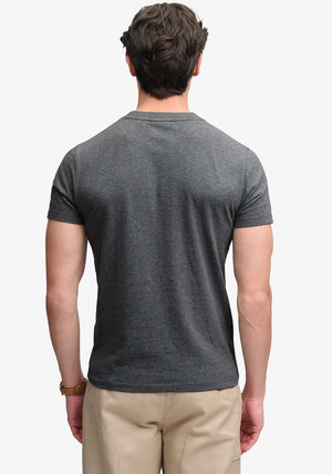Superdry Essential Stacked Logo Embroidered T-Shirt, Stone Grey