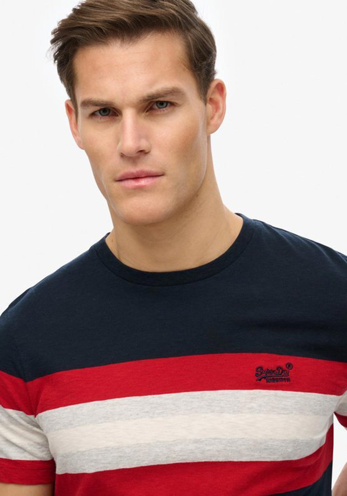 Superdry Essential Stripe T-Shirt, Eclipse Navy Multi