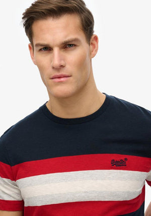 Superdry Essential Stripe T-Shirt, Eclipse Navy Multi