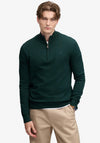 Superdry Essentials Wool Blend Half Zip Sweater, Deep Pine Green