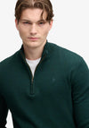 Superdry Essentials Wool Blend Half Zip Sweater, Deep Pine Green