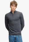 Superdry Essentials Wool Blend Half Zip Sweater, Iron Grey Marl